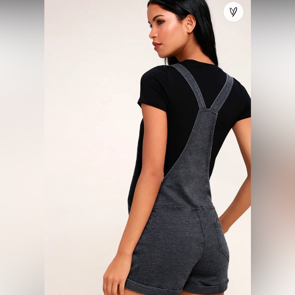 ❗️SOLD❗️Z Supply Charcoal Black Candace Short OverAlls Size L - Picture 3 of 12